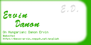 ervin danon business card